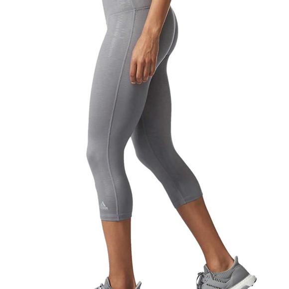 Adidas Ladies’ Ultimate Mid-rise 3/4 Embossed Tigh - Picture 3 of 5